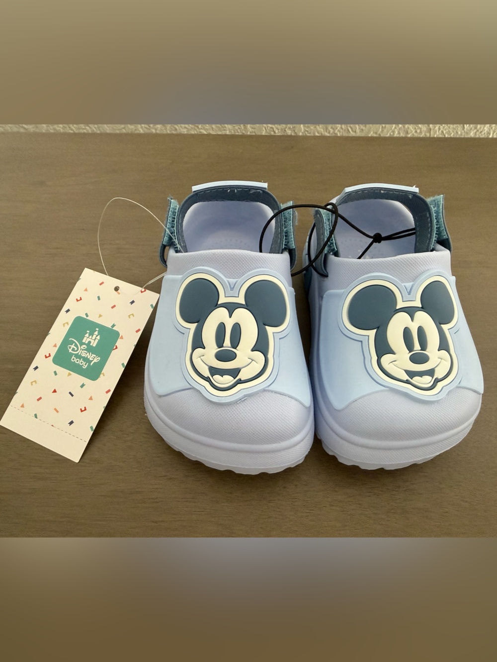 Disney Light Blue Mickey Mouse Kids Slip-Ons size 4